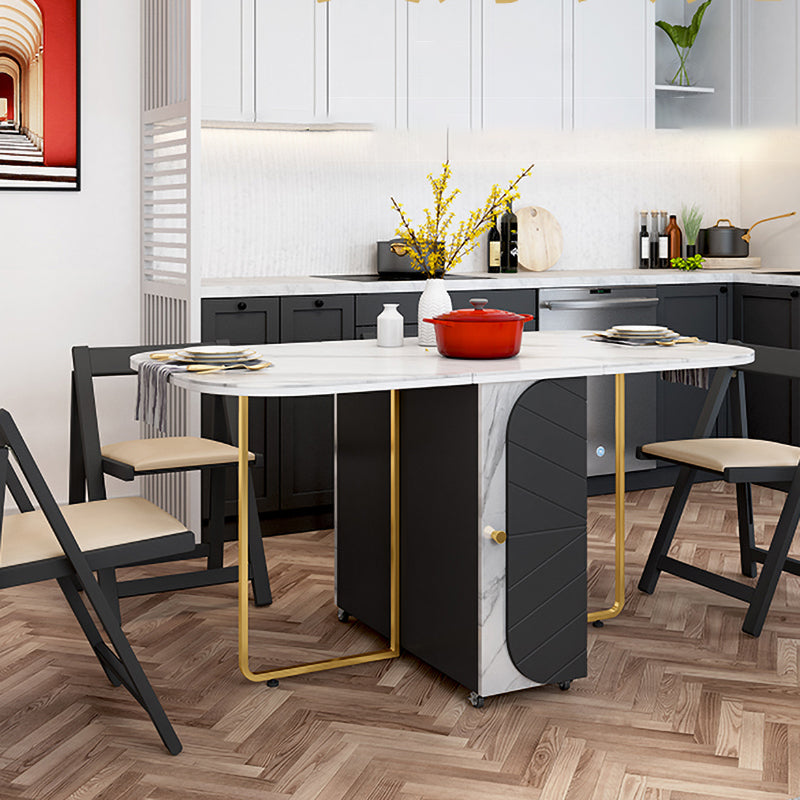 Rectangle Table à manger moderne du milieu du siècle Table de base en métal pour salle à manger, 59 "L x 31,5" L x 29,3 "H