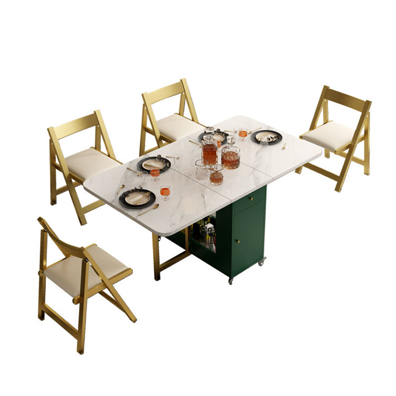 Rectangle Table à manger moderne du milieu du siècle Table de base en métal doré pour salle à manger