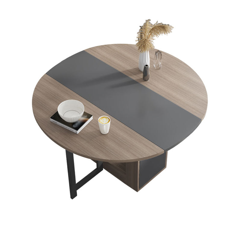 Round Mid-Century Modern Dining Table Pedestal Base Table for Dining Room(only table)