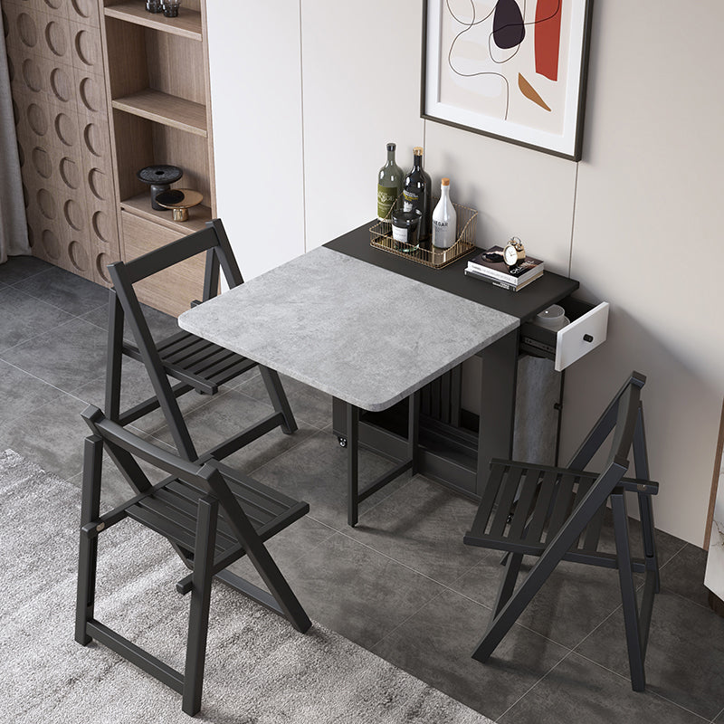 Rectangle Mid-Century Modern Table Black Metal Base Table for Home Kitchen Dinner