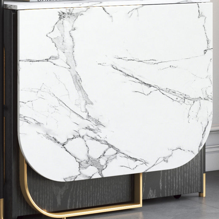 Moderne stijl rechthoekige 63 "eettafel Gesinterde stenen eettafel met druppelblad voor thuis