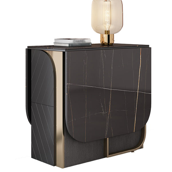 Moderne stijl rechthoekige 63 "eettafel Gesinterde stenen eettafel met druppelblad voor thuis