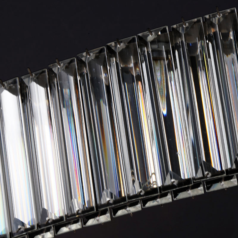 Contemporary LED Linear Ceiling Lamp Fixtures Crystal Gold Island Pendant