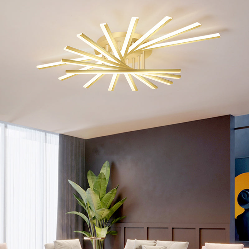 Modern Semi Flush Mount Fixture Metal LED Flush Ceiling Light Fixtures