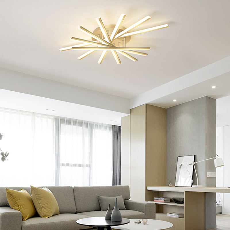 Modern Semi Flush Mount Fixture Metal LED Flush Ceiling Light Fixtures