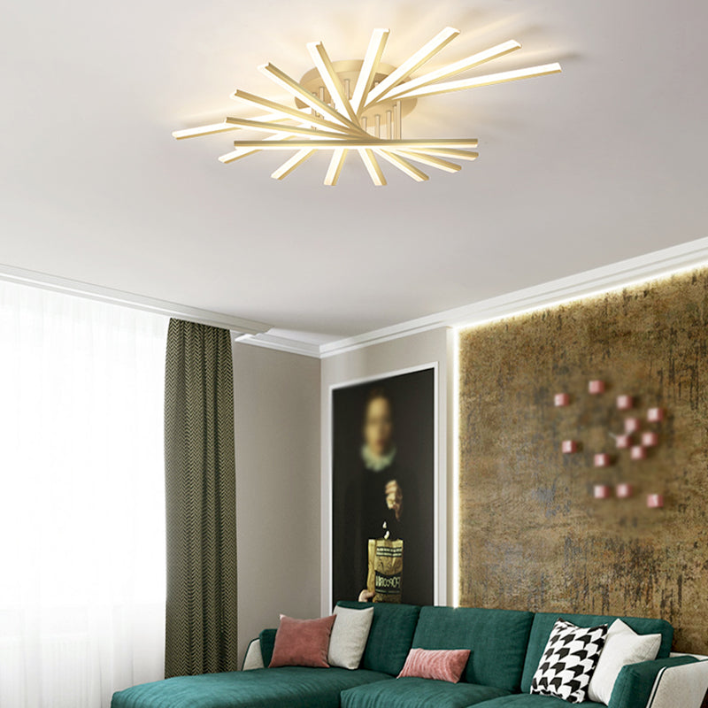 Modern Semi Flush Mount Fixture Metal LED Flush Ceiling Light Fixtures