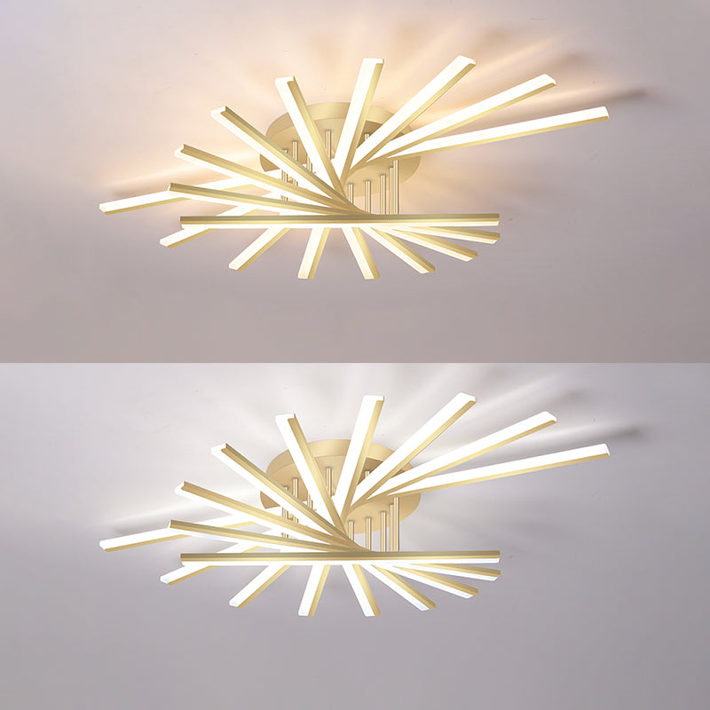 Modern Semi Flush Mount Fixture Metal LED Flush Ceiling Light Fixtures