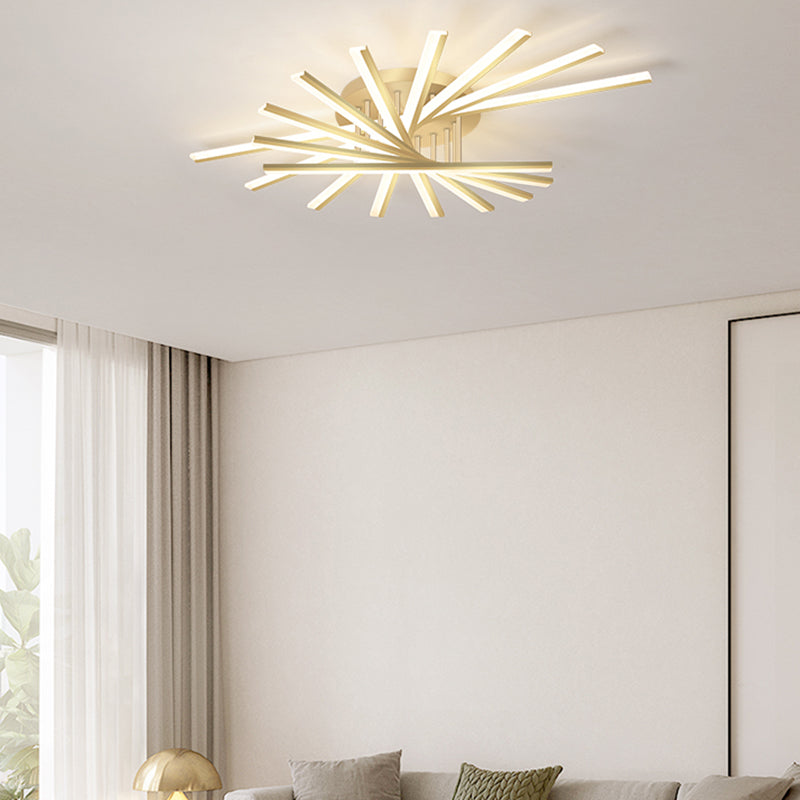 Modern Semi Flush Mount Fixture Metal LED Flush Ceiling Light Fixtures