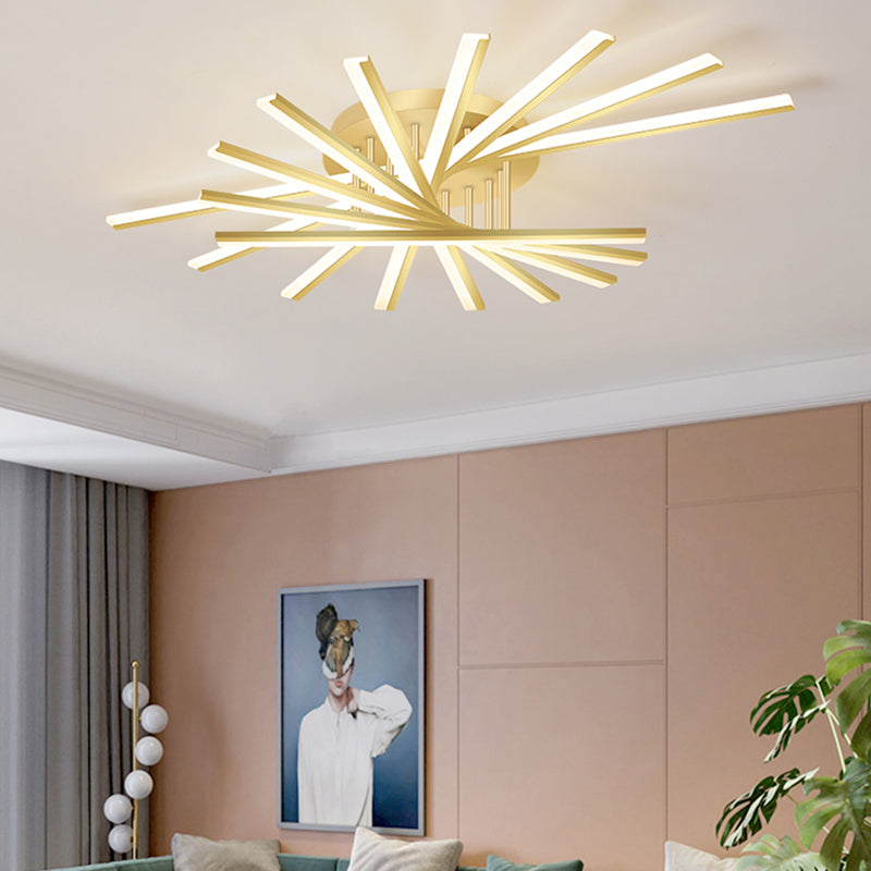 Modern Semi Flush Mount Fixture Metal LED Flush Ceiling Light Fixtures
