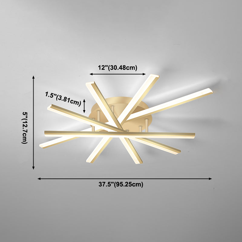 Modern Semi Flush Mount Fixture Metal LED Flush Ceiling Light Fixtures