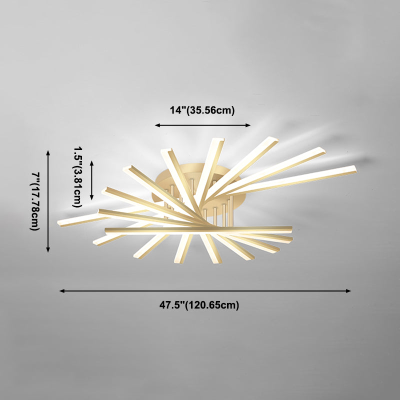 Modern Semi Flush Mount Fixture Metal LED Flush Ceiling Light Fixtures