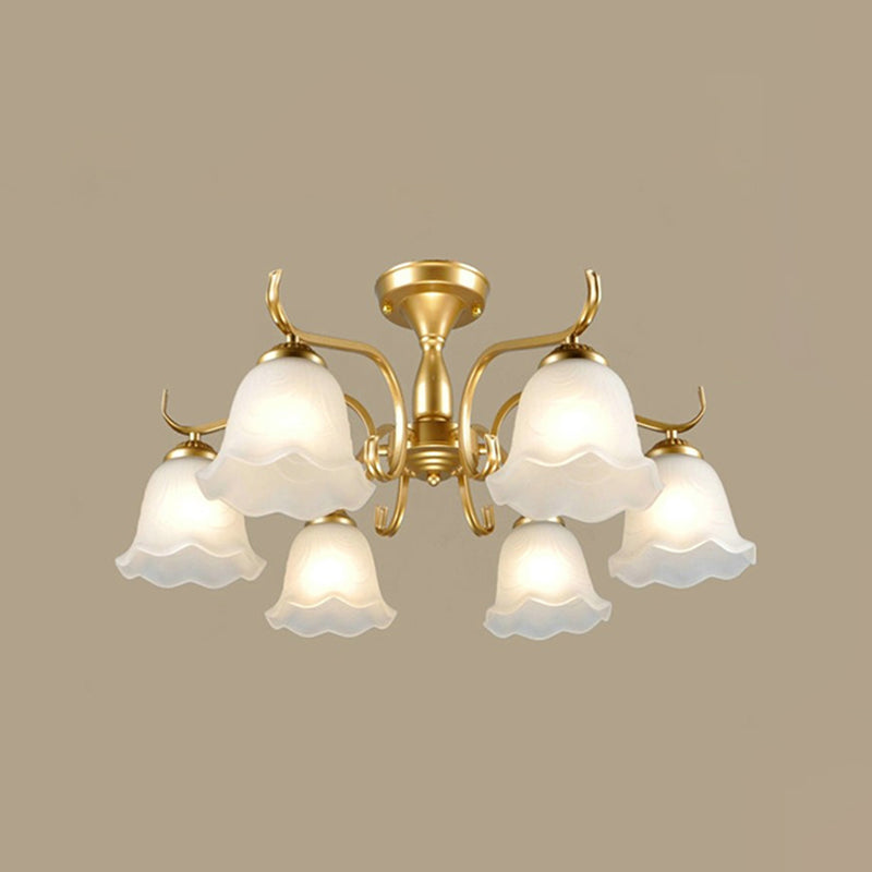 Household Ceiling Lamp Modern Flush Mount Light Fixture with Glass Shade