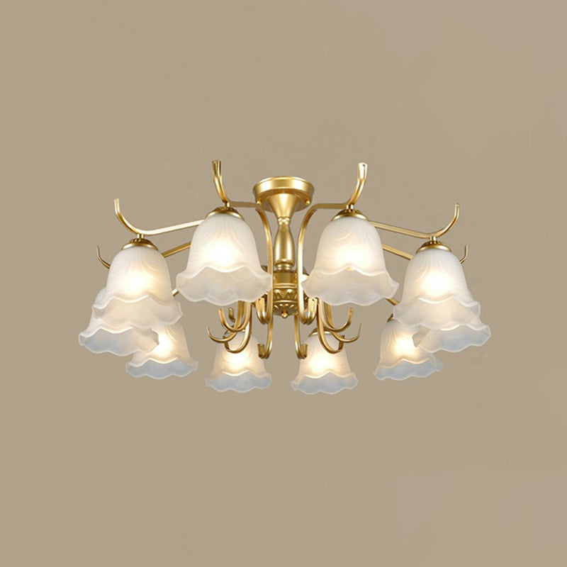 Household Ceiling Lamp Modern Flush Mount Light Fixture with Glass Shade