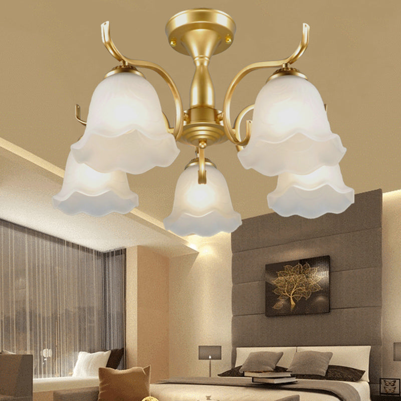 Household Ceiling Lamp Modern Flush Mount Light Fixture with Glass Shade