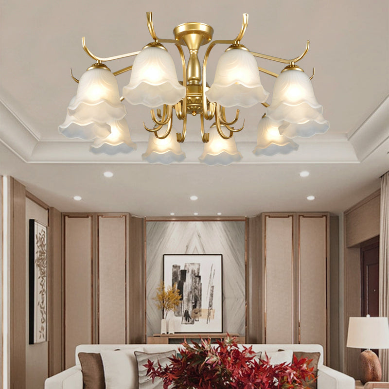 Household Ceiling Lamp Modern Flush Mount Light Fixture with Glass Shade