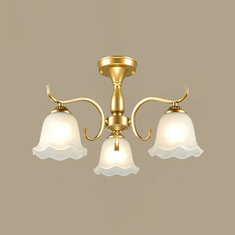 Household Ceiling Lamp Modern Flush Mount Light Fixture with Glass Shade