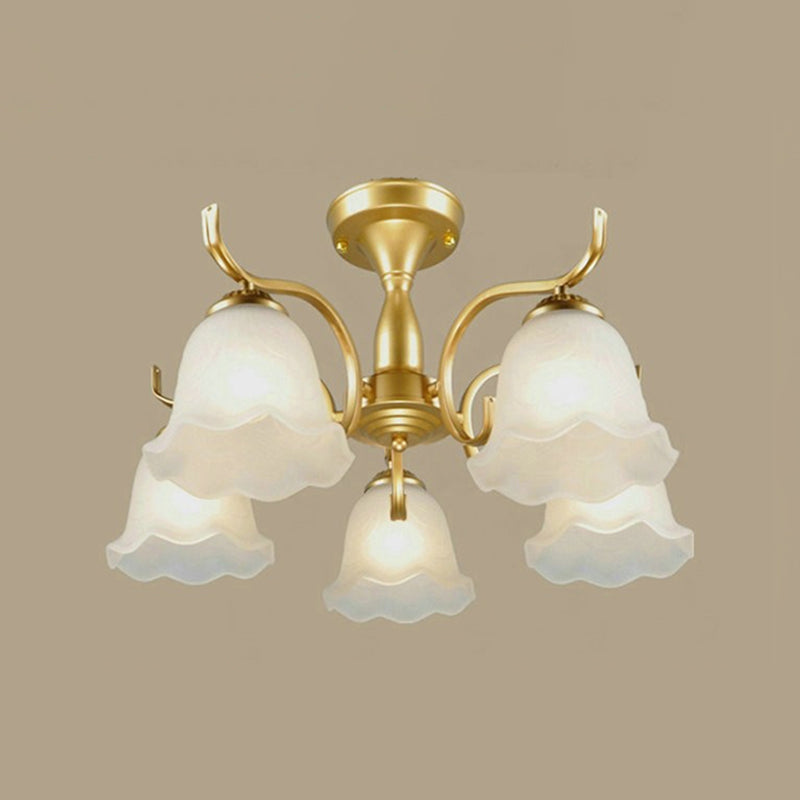 Household Ceiling Lamp Modern Flush Mount Light Fixture with Glass Shade