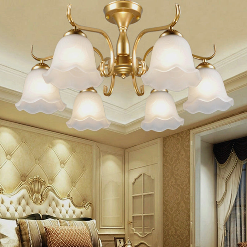 Household Ceiling Lamp Modern Flush Mount Light Fixture with Glass Shade