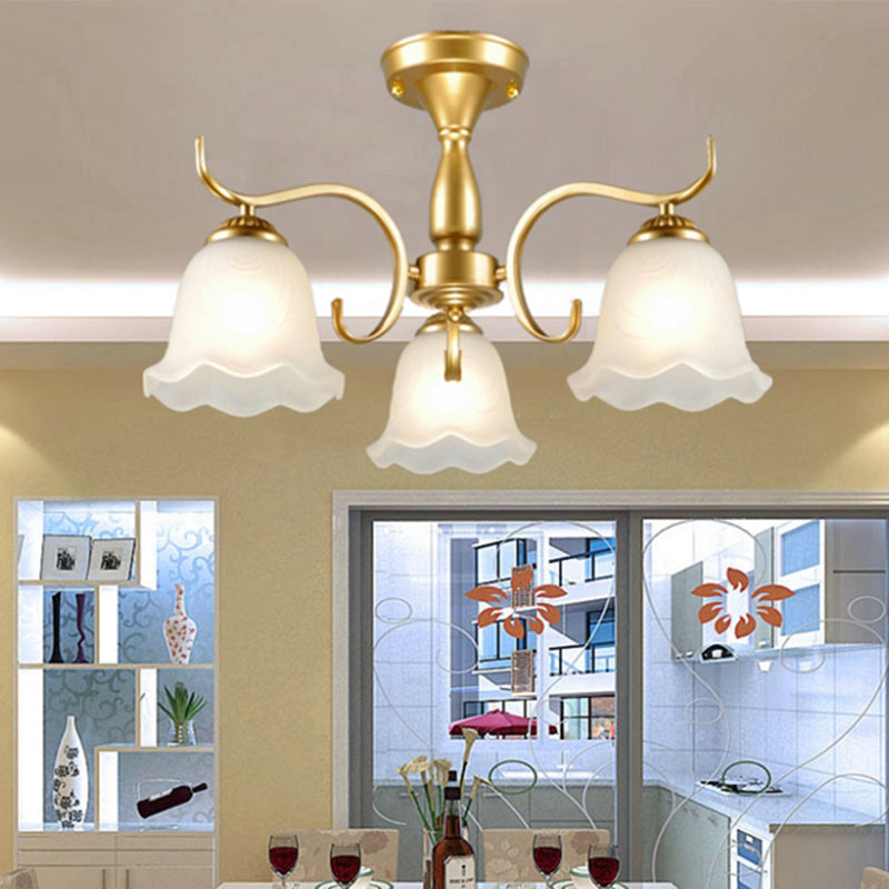 Household Ceiling Lamp Modern Flush Mount Light Fixture with Glass Shade
