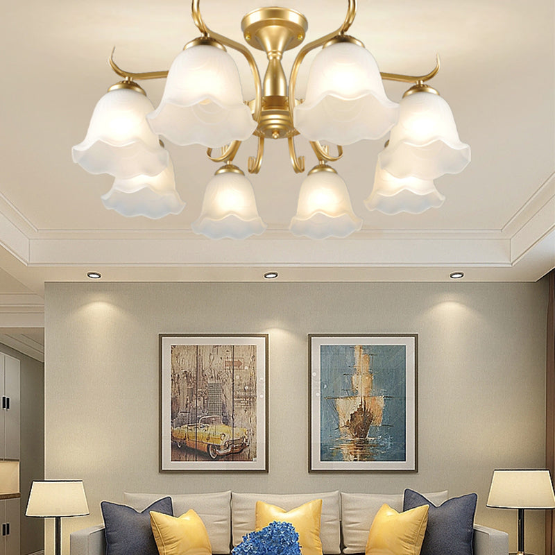 Household Ceiling Lamp Modern Flush Mount Light Fixture with Glass Shade