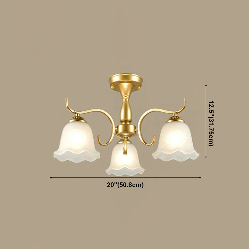 Household Ceiling Lamp Modern Flush Mount Light Fixture with Glass Shade