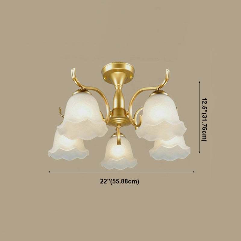 Household Ceiling Lamp Modern Flush Mount Light Fixture with Glass Shade