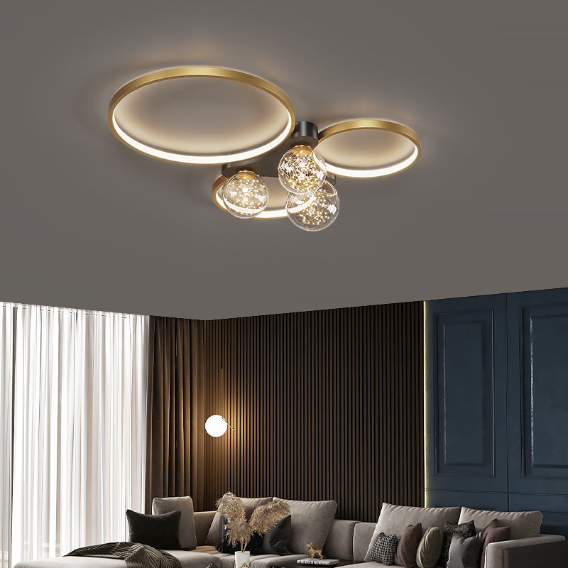 Einfachheit LED-Unterputzleuchte Moderne Deckenleuchte mit klarem Glasschirm für Schlafzimmer