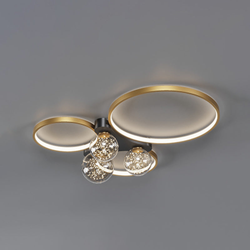 Einfachheit LED-Unterputzleuchte Moderne Deckenleuchte mit klarem Glasschirm für Schlafzimmer