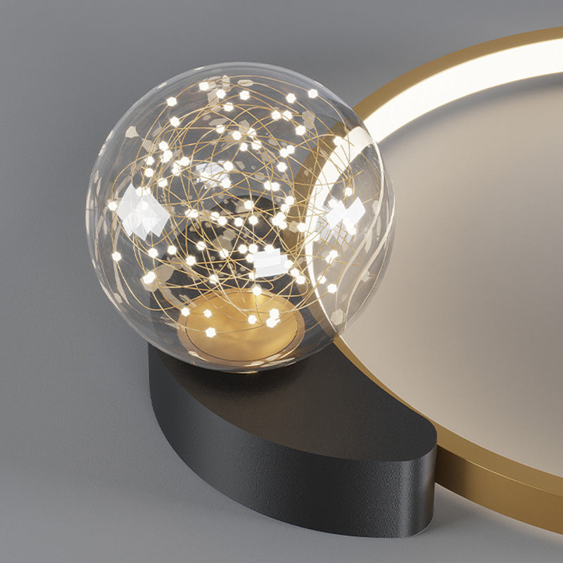 Einfachheit LED-Unterputzleuchte Moderne Deckenleuchte mit klarem Glasschirm für Schlafzimmer