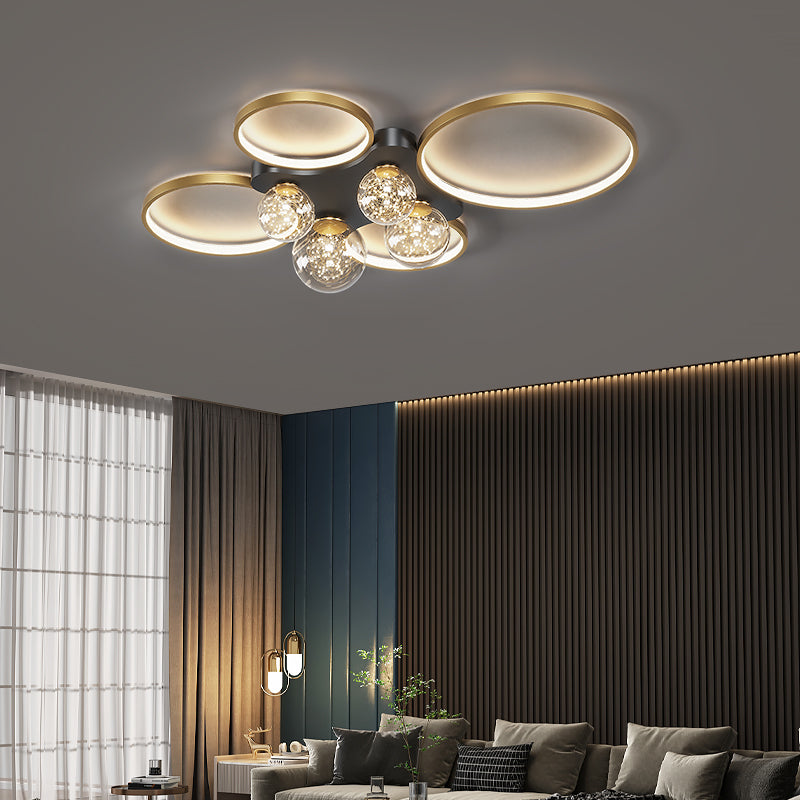 Einfachheit LED-Unterputzleuchte Moderne Deckenleuchte mit klarem Glasschirm für Schlafzimmer