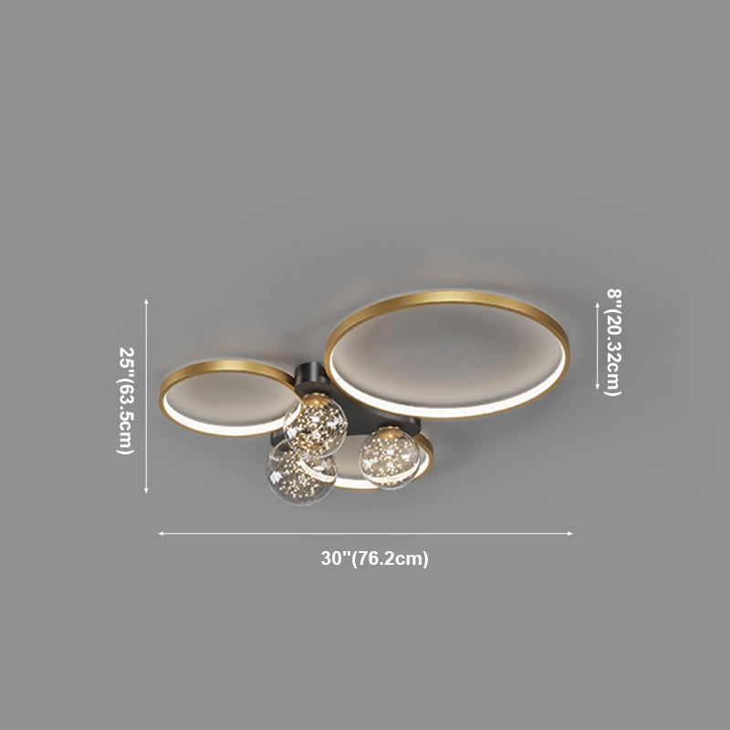 Einfachheit LED-Unterputzleuchte Moderne Deckenleuchte mit klarem Glasschirm für Schlafzimmer