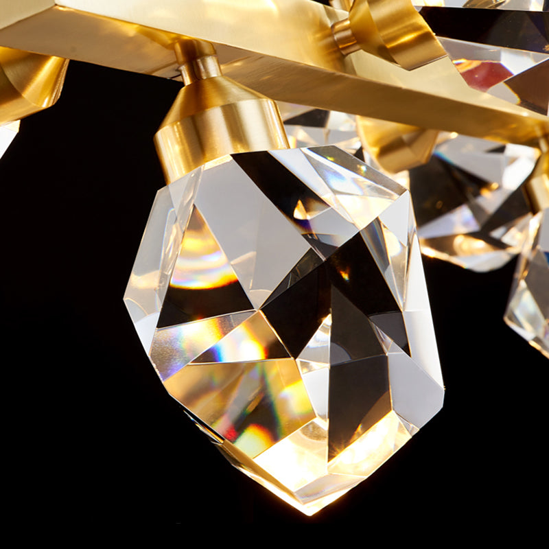 Multi-Light Island Lighting Modern Style Geometric Shape Crystal Hanging Lights