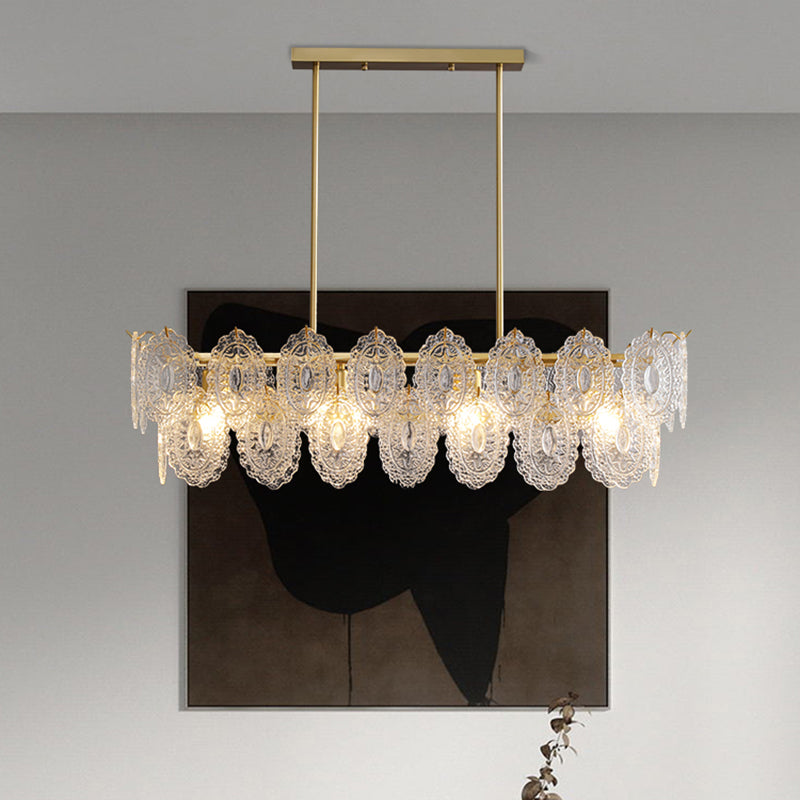 Modern Glass Island Chandelier Lights Minimalism Living Room Suspension Light