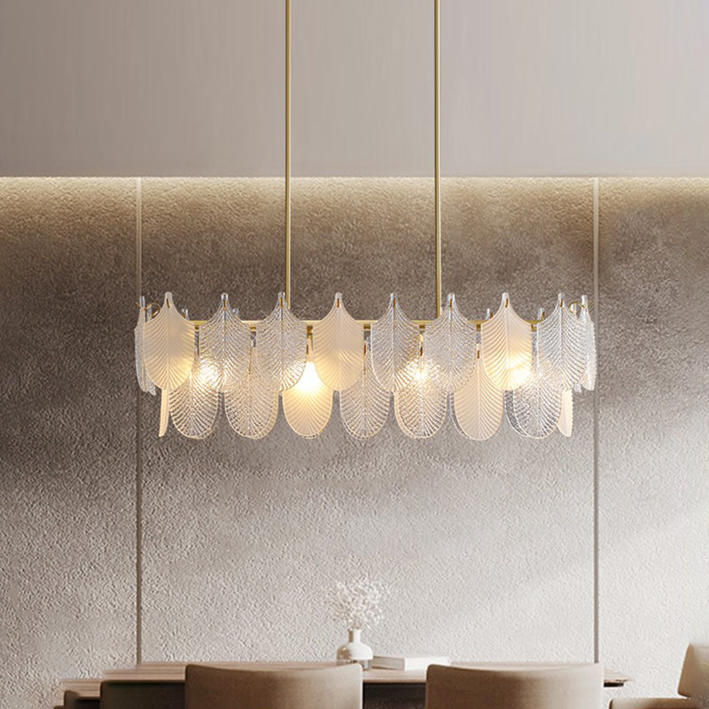 Modern Glass Island Chandelier Lights Minimalism Living Room Suspension Light