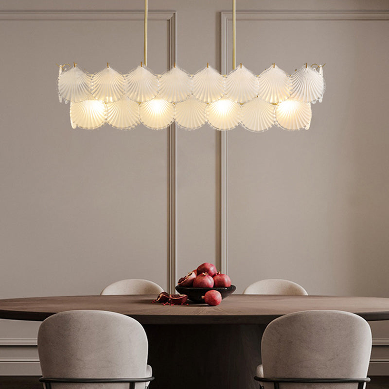 Modern Glass Island Chandelier Lights Minimalism Living Room Suspension Light