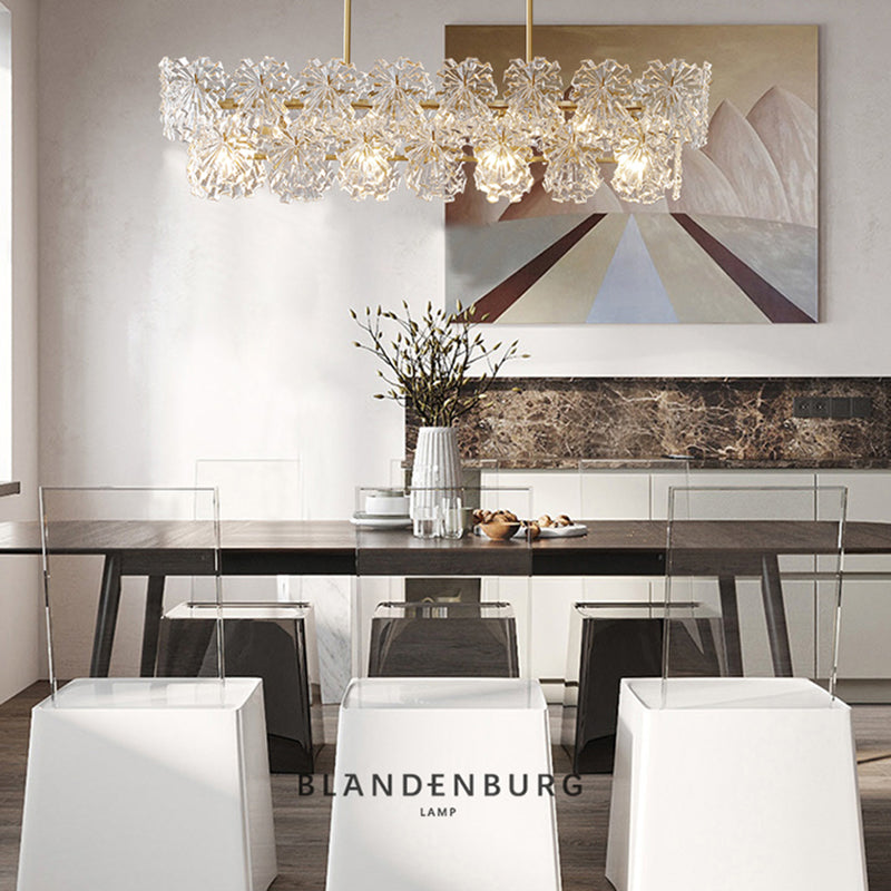 Modern Glass Island Chandelier Lights Minimalism Living Room Suspension Light