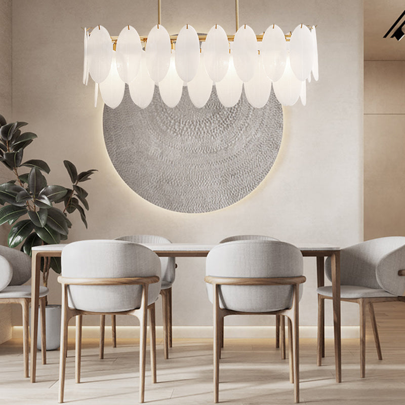 Modern Glass Island Chandelier Lights Minimalism Living Room Suspension Light