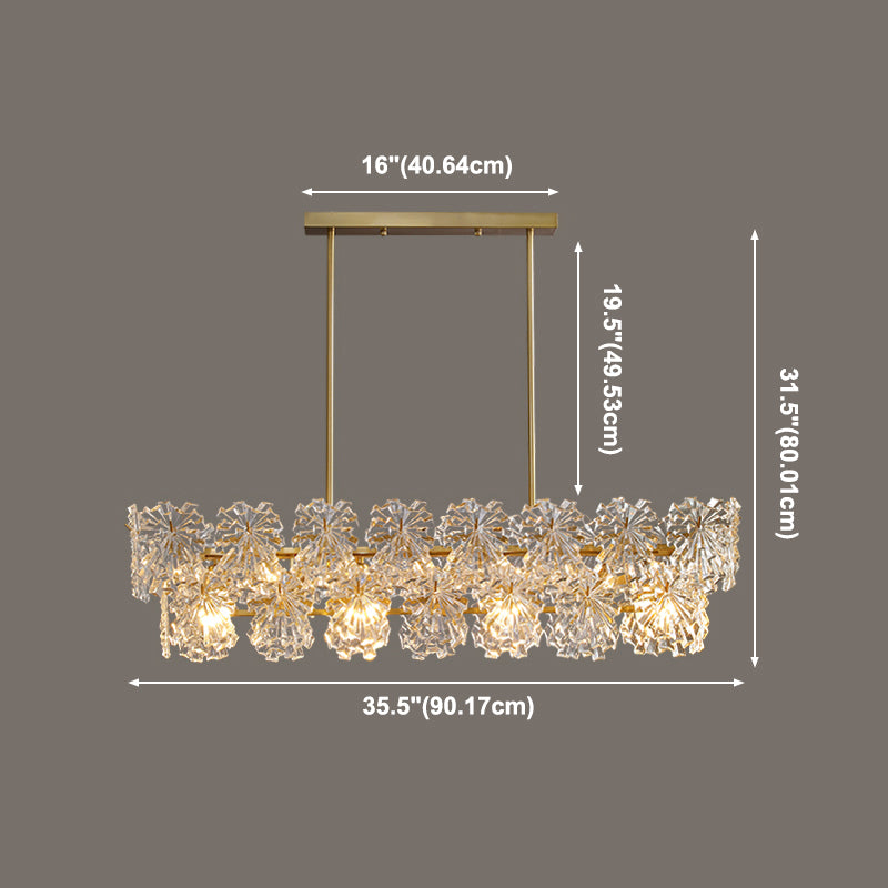 Modern Glass Island Chandelier Lights Minimalism Living Room Suspension Light