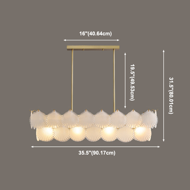 Modern Glass Island Chandelier Lights Minimalism Living Room Suspension Light