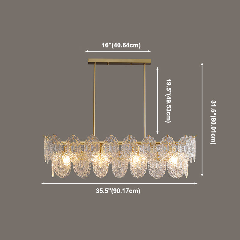 Modern Glass Island Chandelier Lights Minimalism Living Room Suspension Light