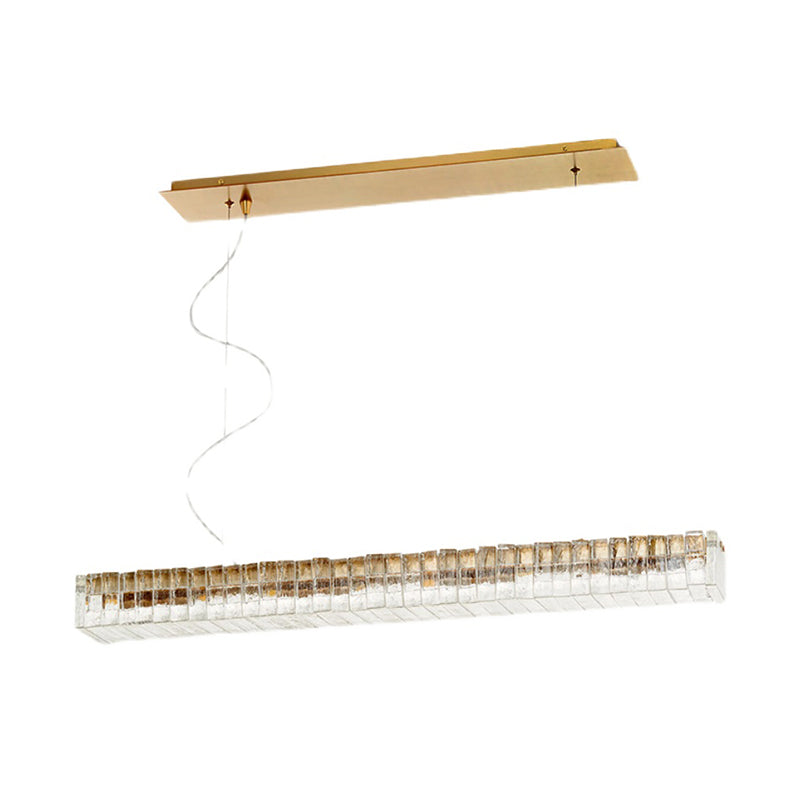 Modern Dining Chandelier Pendant Kitchen Dining Room Long Strip Crystal Hanging Lamp