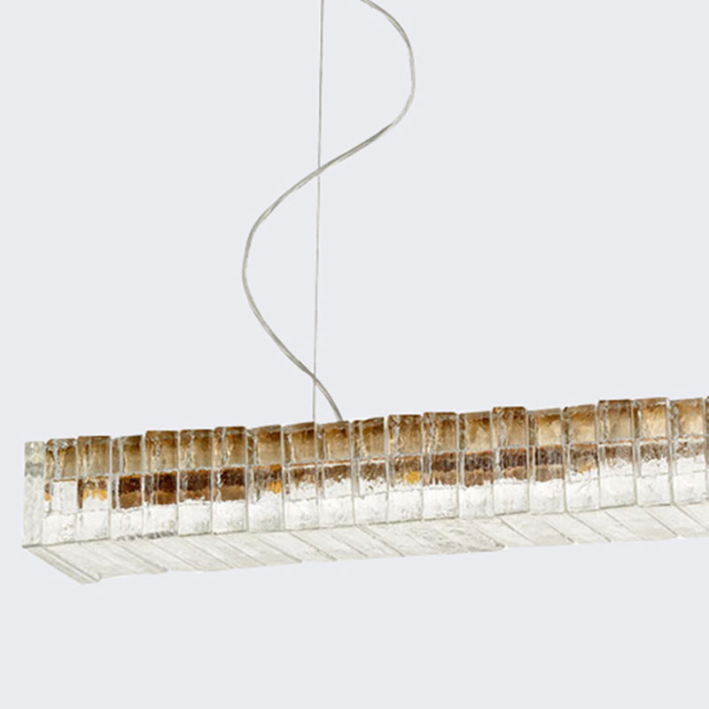 Modern Dining Chandelier Pendant Kitchen Dining Room Long Strip Crystal Hanging Lamp