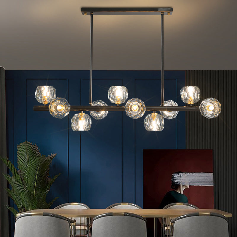 Globe Crystal Island Lighting Fixture Modern Elegant Ceiling Pendant Light for Dining Room