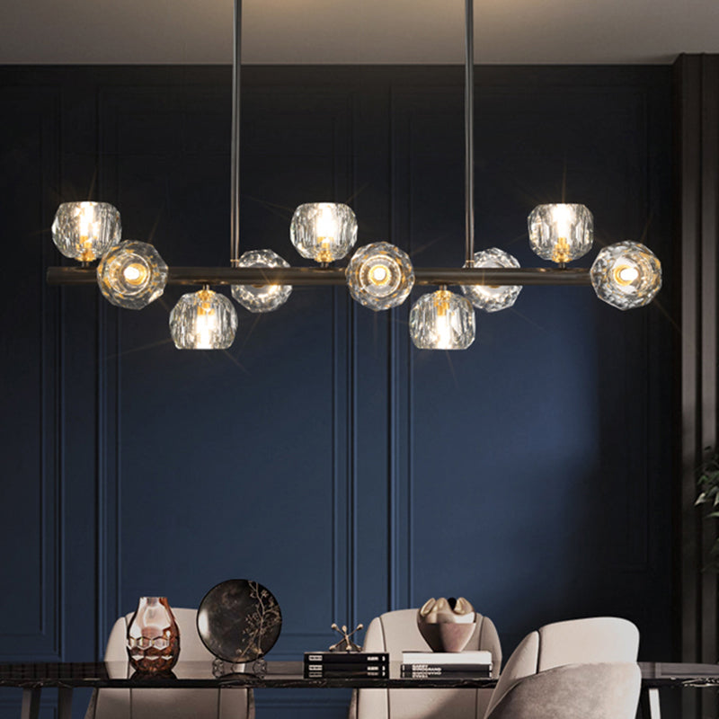 Globe Crystal Island Lighting Fixture Modern Elegant Ceiling Pendant Light for Dining Room