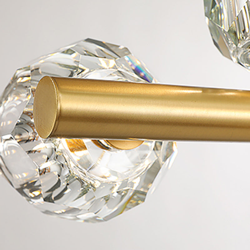 Globe Crystal Island Lighting Fixture Modern Elegant Ceiling Pendant Light for Dining Room