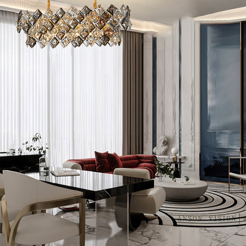 Modern Dining Pendant Lamp Fixture Kitchen Dining Room Crystal Hanging Lamp