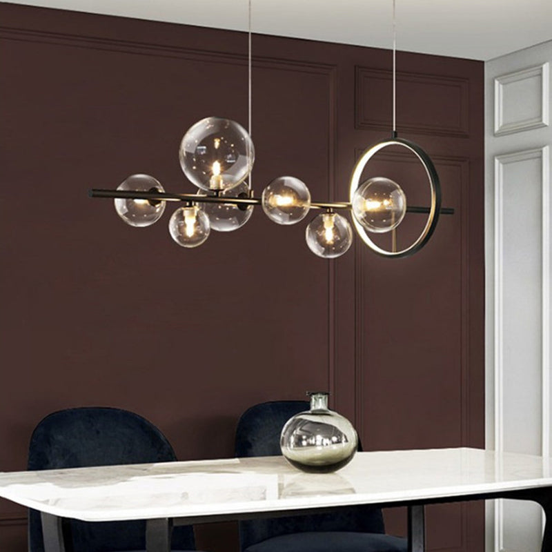 Modern Style Dining Chandelier Lamp Fixture Dining Room Glass Shade Ceiling Hanging Light