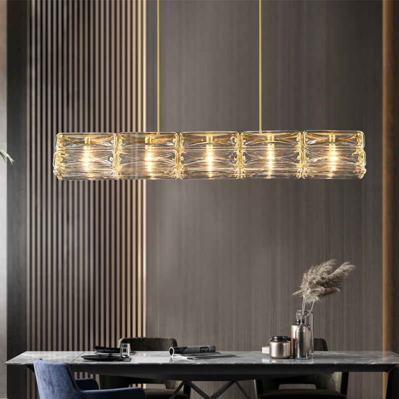 Modern Simple Geometric Island Pendant 4 Lights Island Light for Restaurant