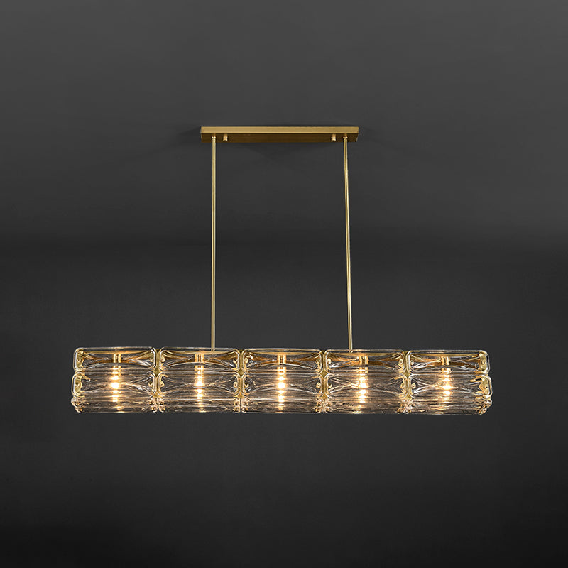 Modern Simple Geometric Island Pendant 4 Lights Island Light for Restaurant