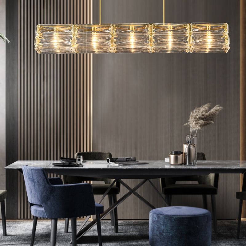 Modern Simple Geometric Island Pendant 4 Lights Island Light for Restaurant